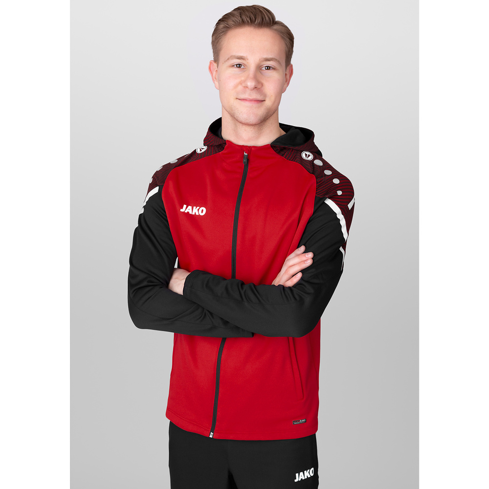 HOODED JACKET JAKO PERFORMANCE, RED-BLACK MEN. 