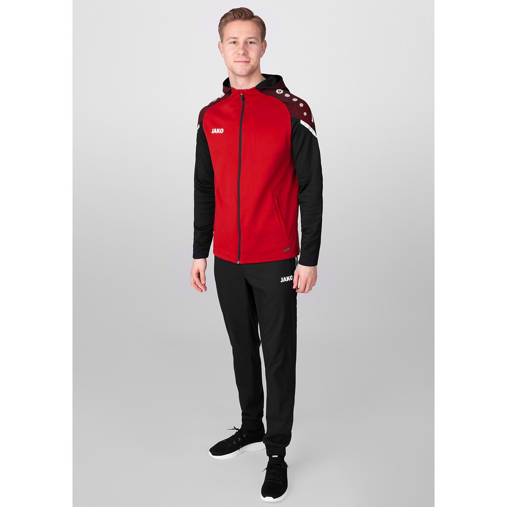 HOODED JACKET JAKO PERFORMANCE, RED-BLACK MEN. 