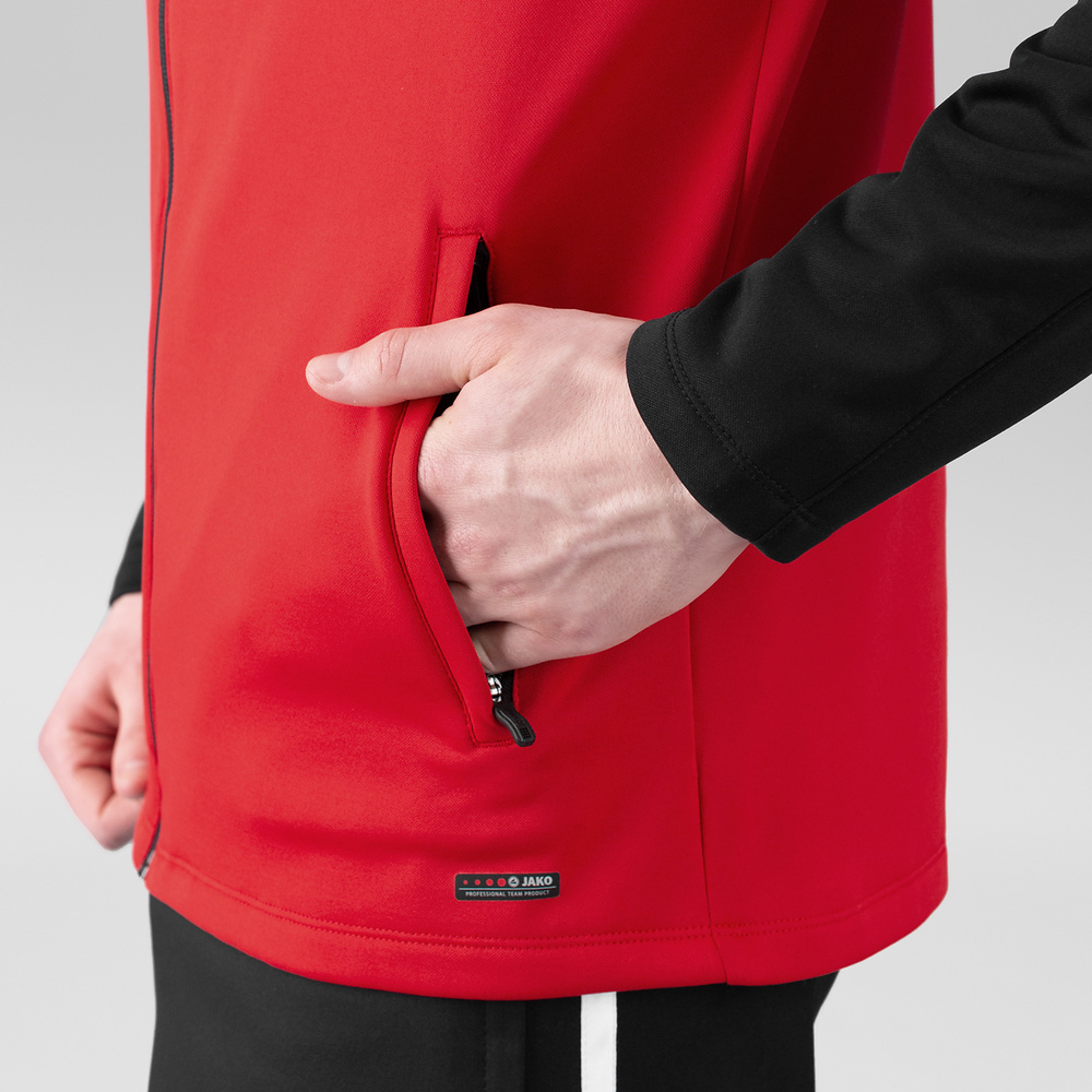 HOODED JACKET JAKO PERFORMANCE, RED-BLACK MEN. 