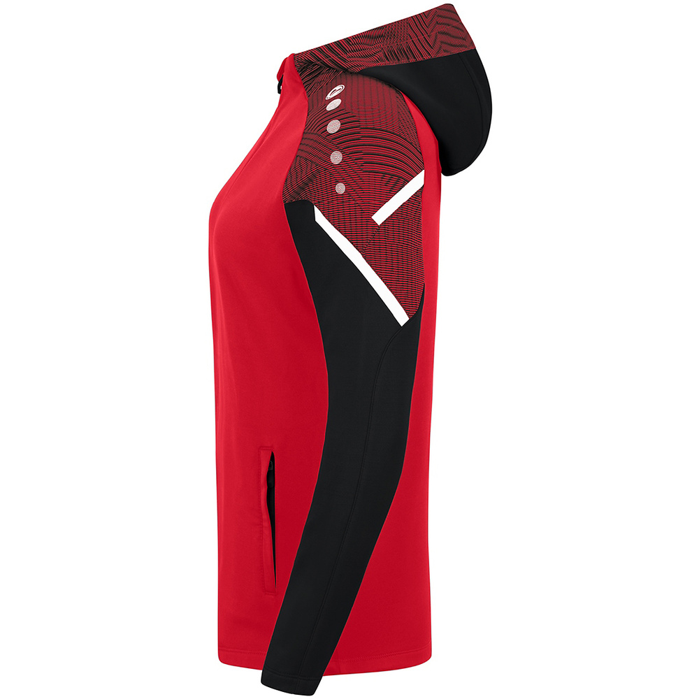 HOODED JACKET JAKO PERFORMANCE, RED-BLACK WOMEN. 