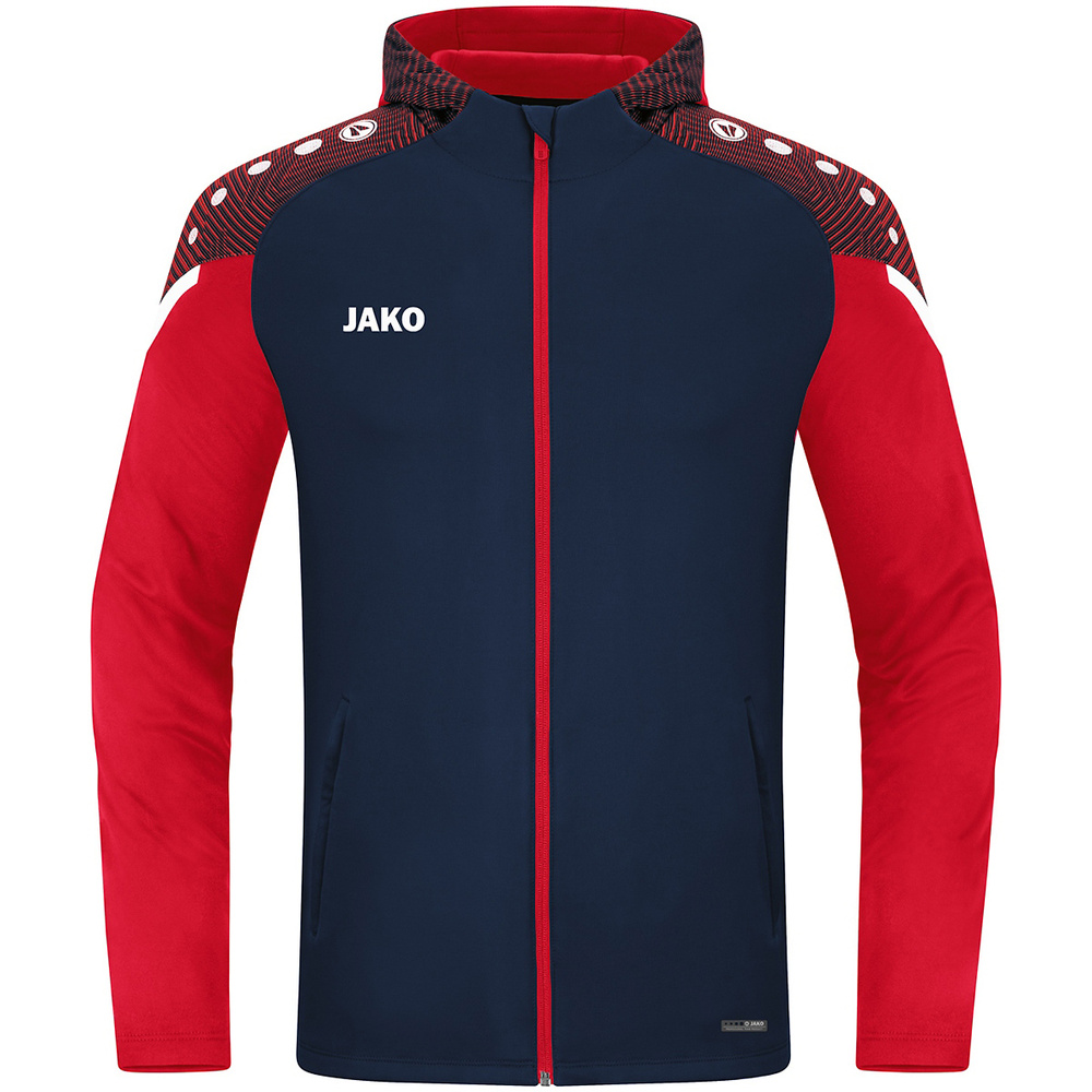 HOODED JACKET JAKO PERFORMANCE, SEABLUE-RED MEN. 