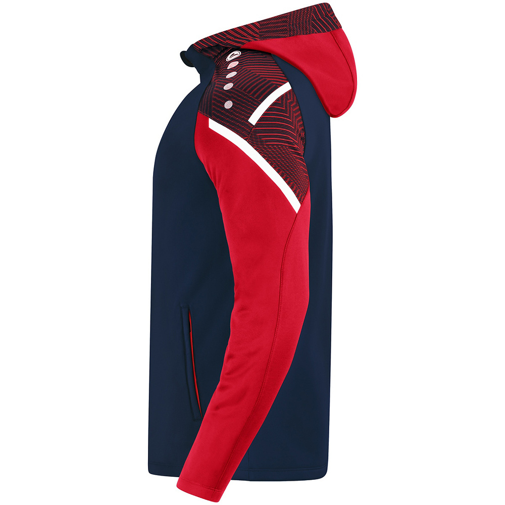 HOODED JACKET JAKO PERFORMANCE, SEABLUE-RED MEN. 