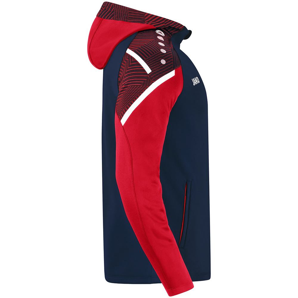 HOODED JACKET JAKO PERFORMANCE, SEABLUE-RED MEN. 