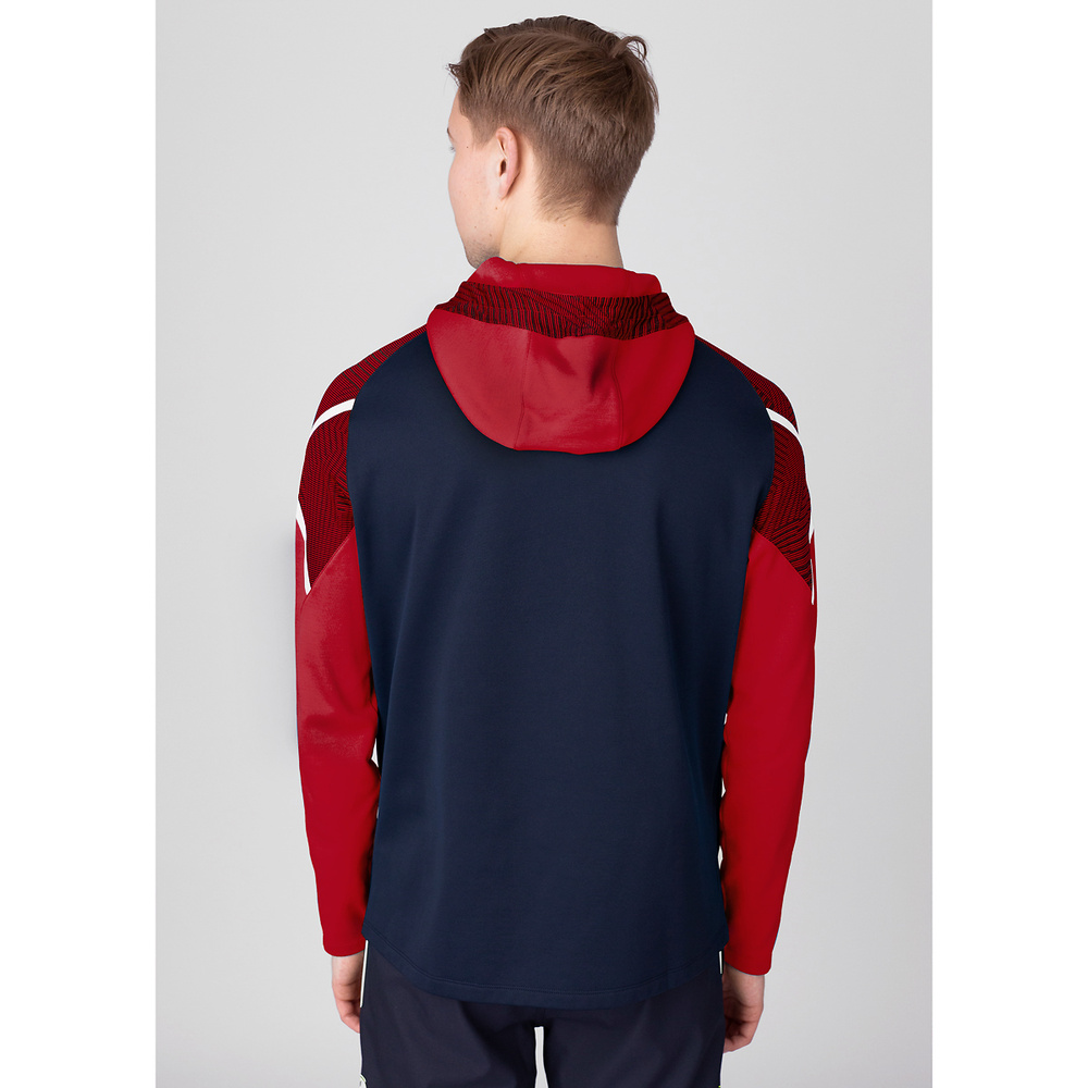 HOODED JACKET JAKO PERFORMANCE, SEABLUE-RED MEN. 