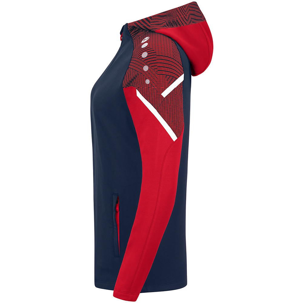 HOODED JACKET JAKO PERFORMANCE, SEABLUE-RED WOMEN. 