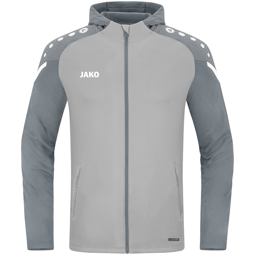 HOODED JACKET JAKO PERFORMANCE, SOFT GREY-STONE GREY KIDS. 