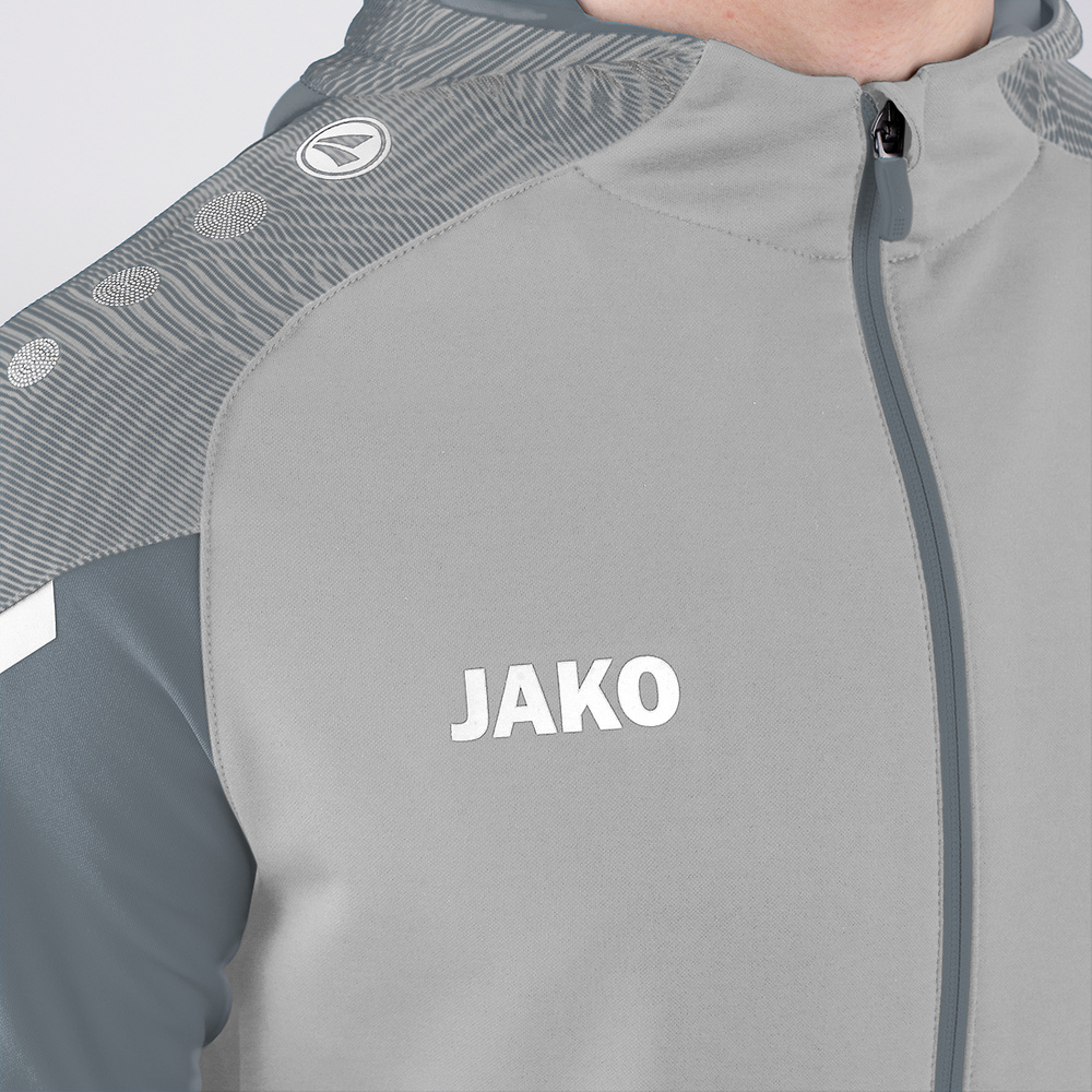 HOODED JACKET JAKO PERFORMANCE, SOFT GREY-STONE GREY KIDS. 