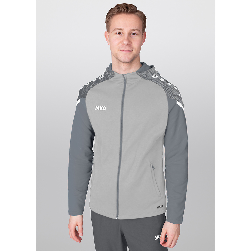 HOODED JACKET JAKO PERFORMANCE, SOFT GREY-STONE GREY MEN. 