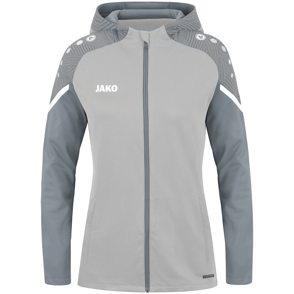 HOODED JACKET JAKO PERFORMANCE, SOFT GREY-STONE GREY WOMEN. 