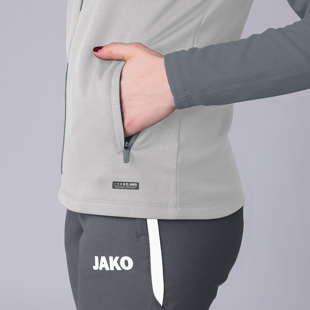 HOODED JACKET JAKO PERFORMANCE, SOFT GREY-STONE GREY WOMEN. 