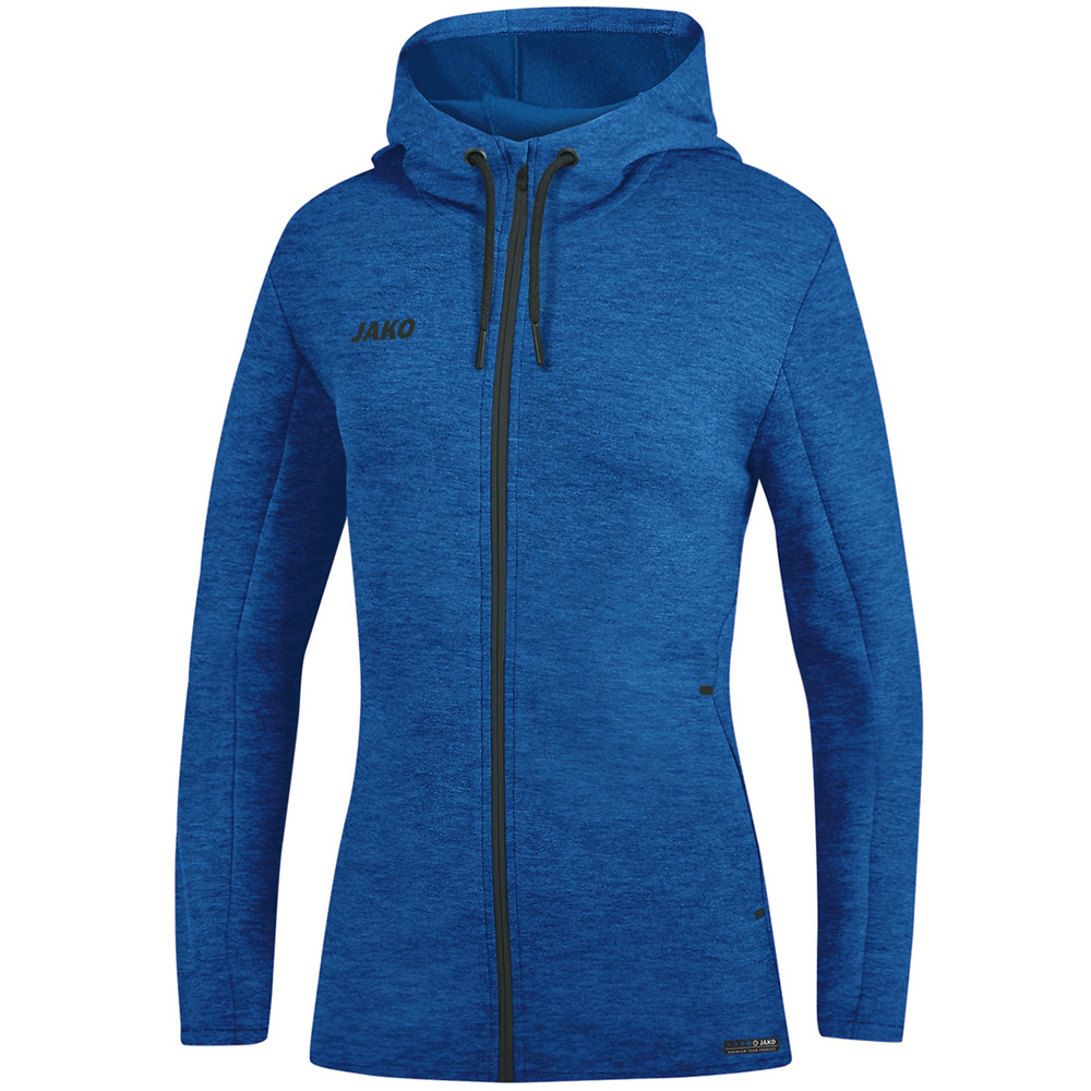 HOODED JACKET JAKO PREMIUM BASICS, ROYAL MELANGE WOMEN. 