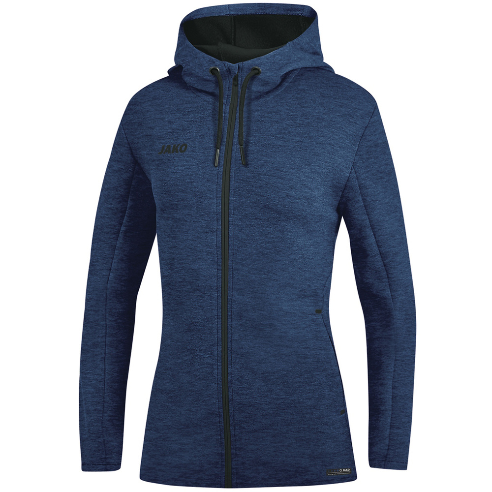 HOODED JACKET JAKO PREMIUM BASICS, SEABLUE MELANGE WOMEN. 