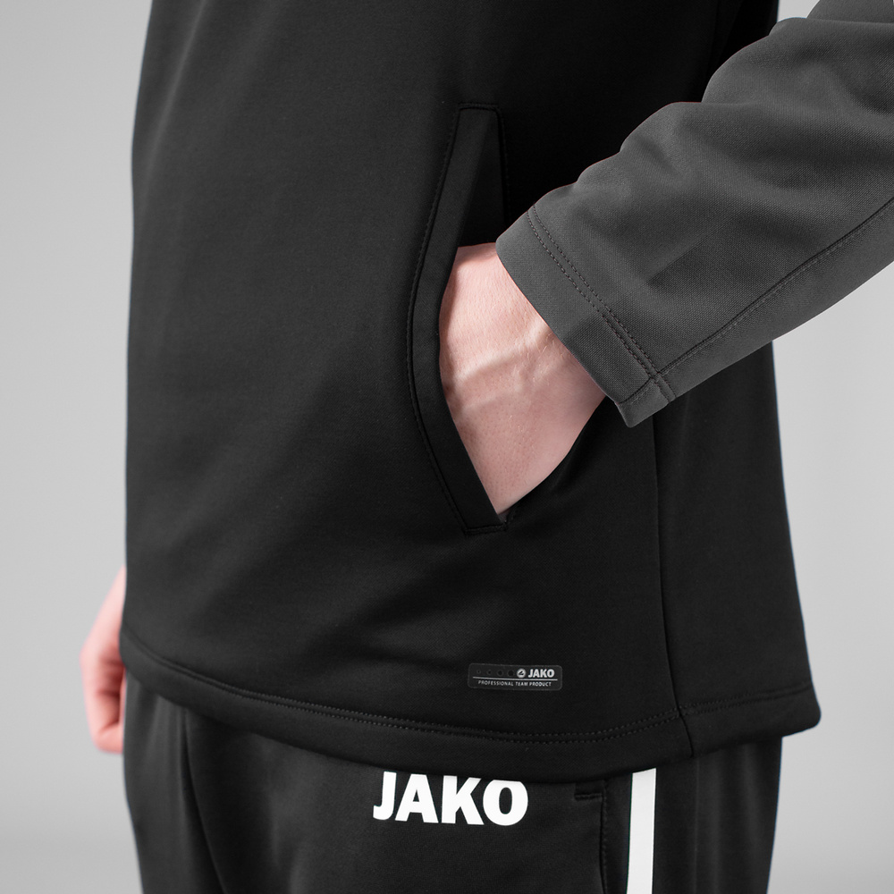 HOODED SWEATER JAKO PERFORMANCE, BLACK-ANTHRA LIGHT KIDS. 