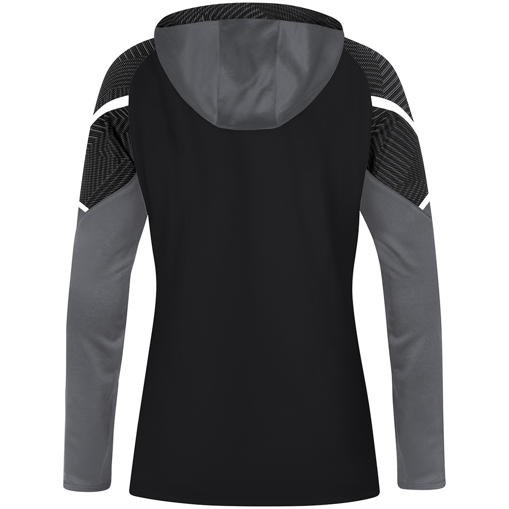 HOODED SWEATER JAKO PERFORMANCE, BLACK-ANTHRA LIGHT WOMEN. 