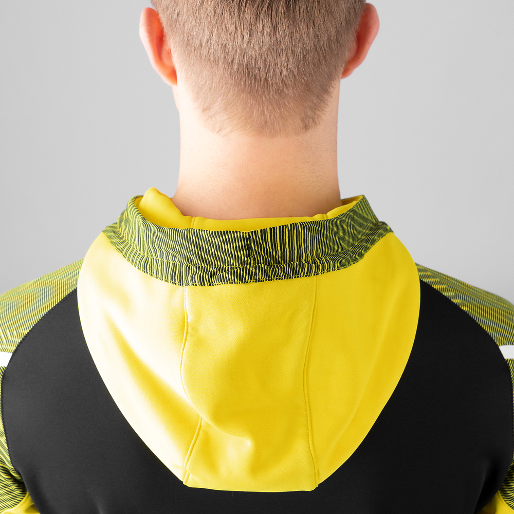 HOODED SWEATER JAKO PERFORMANCE, BLACK-SOFT YELLOW KIDS. 