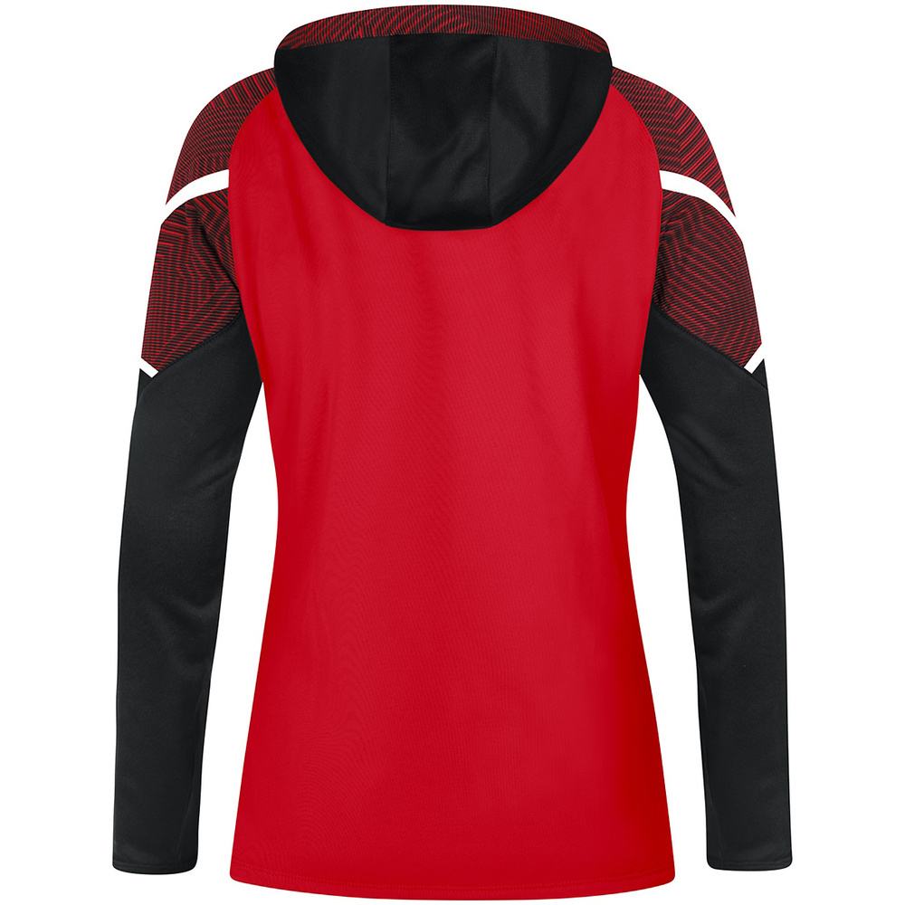 HOODED SWEATER JAKO PERFORMANCE, RED-BLACK WOMEN. 