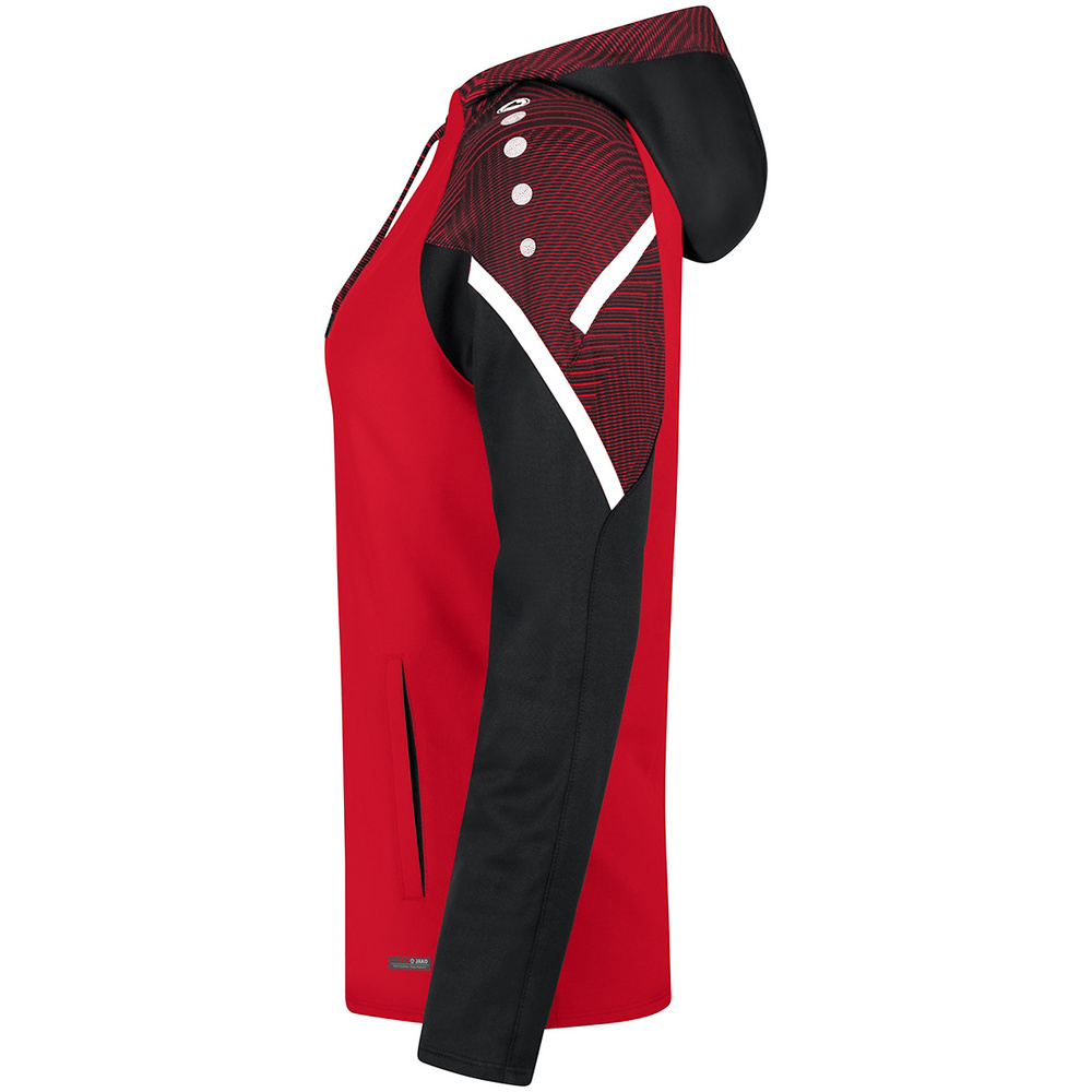 HOODED SWEATER JAKO PERFORMANCE, RED-BLACK WOMEN. 