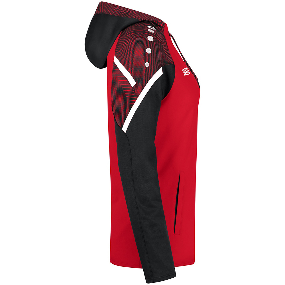 HOODED SWEATER JAKO PERFORMANCE, RED-BLACK WOMEN. 