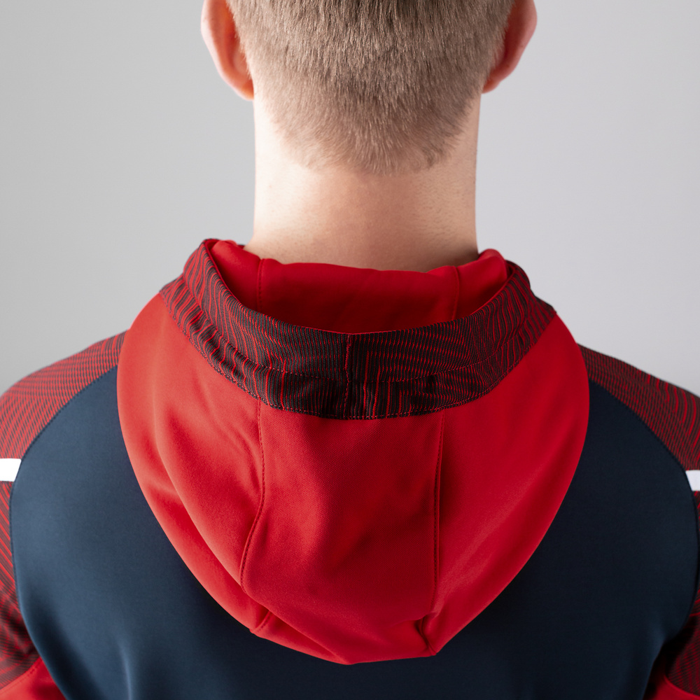 HOODED SWEATER JAKO PERFORMANCE, SEABLUE-RED KIDS. 