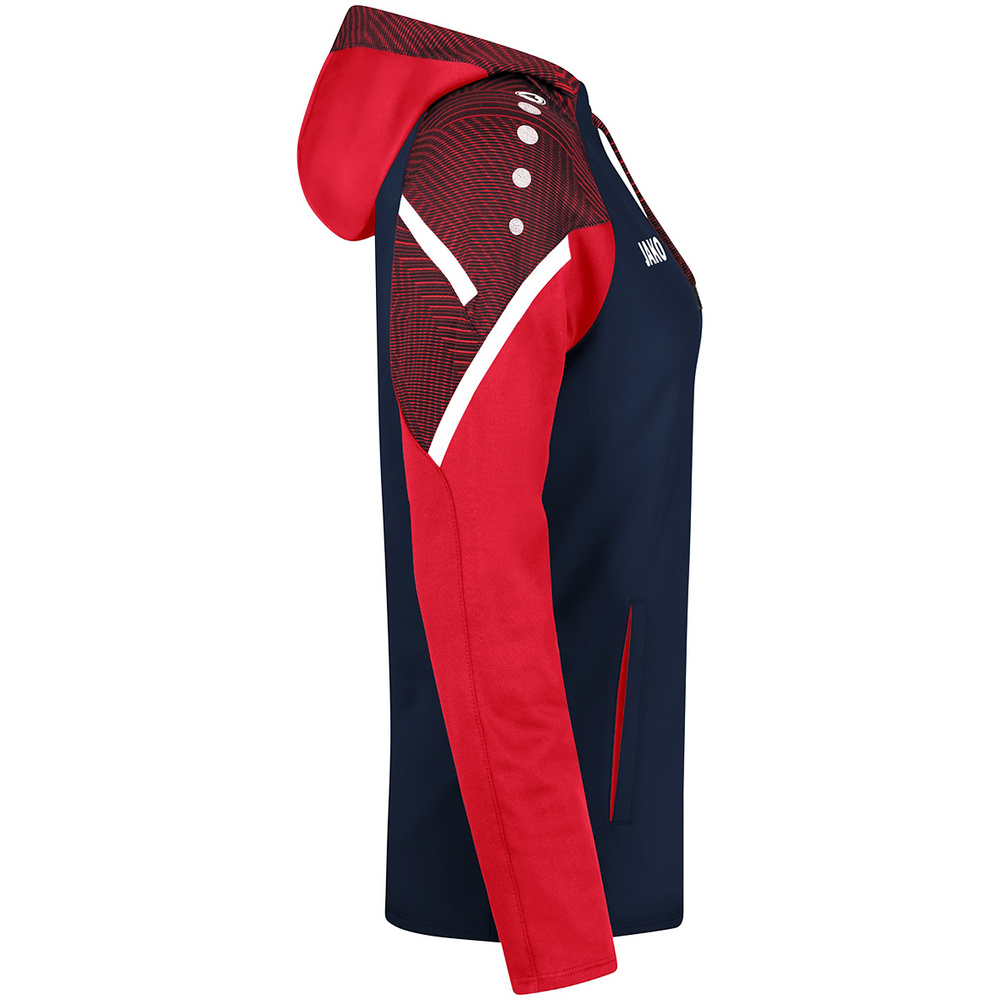 HOODED SWEATER JAKO PERFORMANCE, SEABLUE-RED WOMEN. 