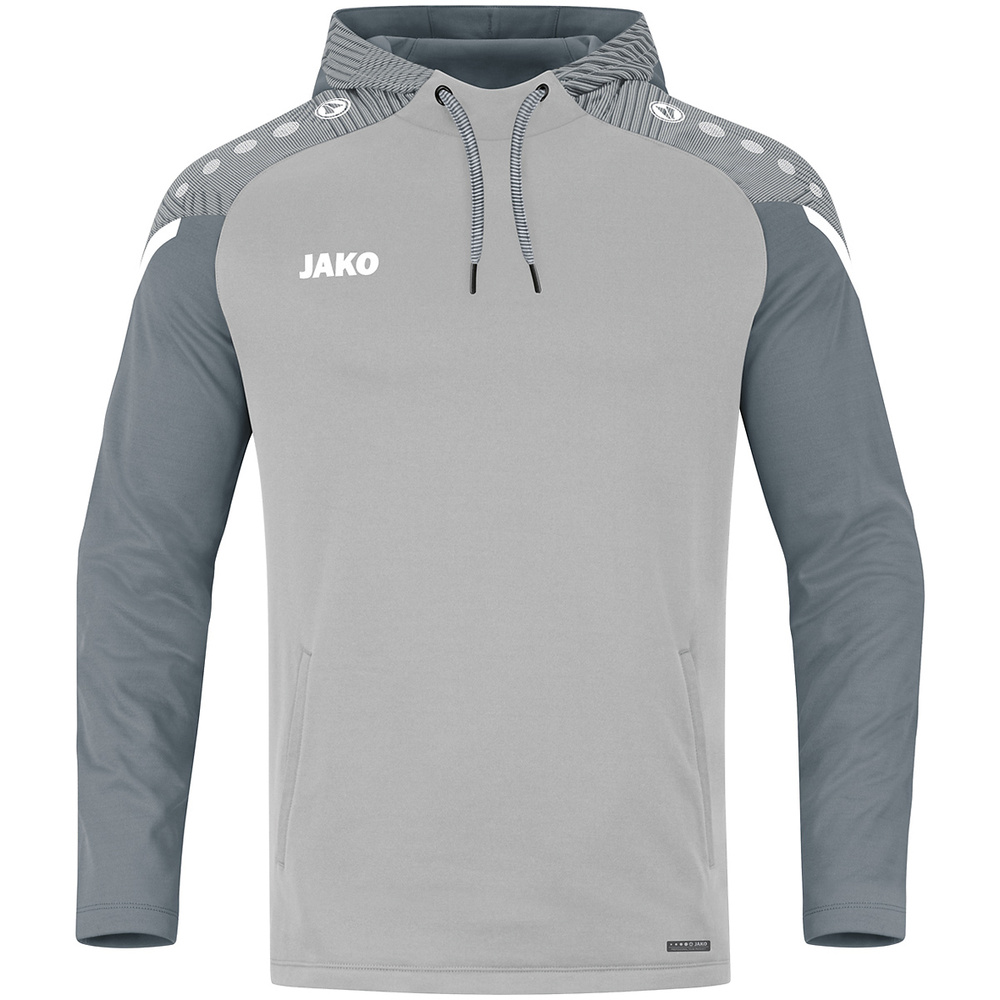 HOODED SWEATER JAKO PERFORMANCE, SOFT GREY-STONE GREY KIDS. 