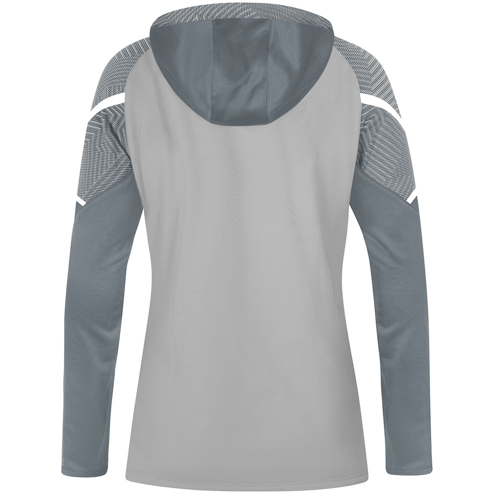 HOODED SWEATER JAKO PERFORMANCE, SOFT GREY-STONE GREY WOMEN. 