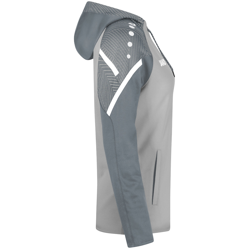 HOODED SWEATER JAKO PERFORMANCE, SOFT GREY-STONE GREY WOMEN. 