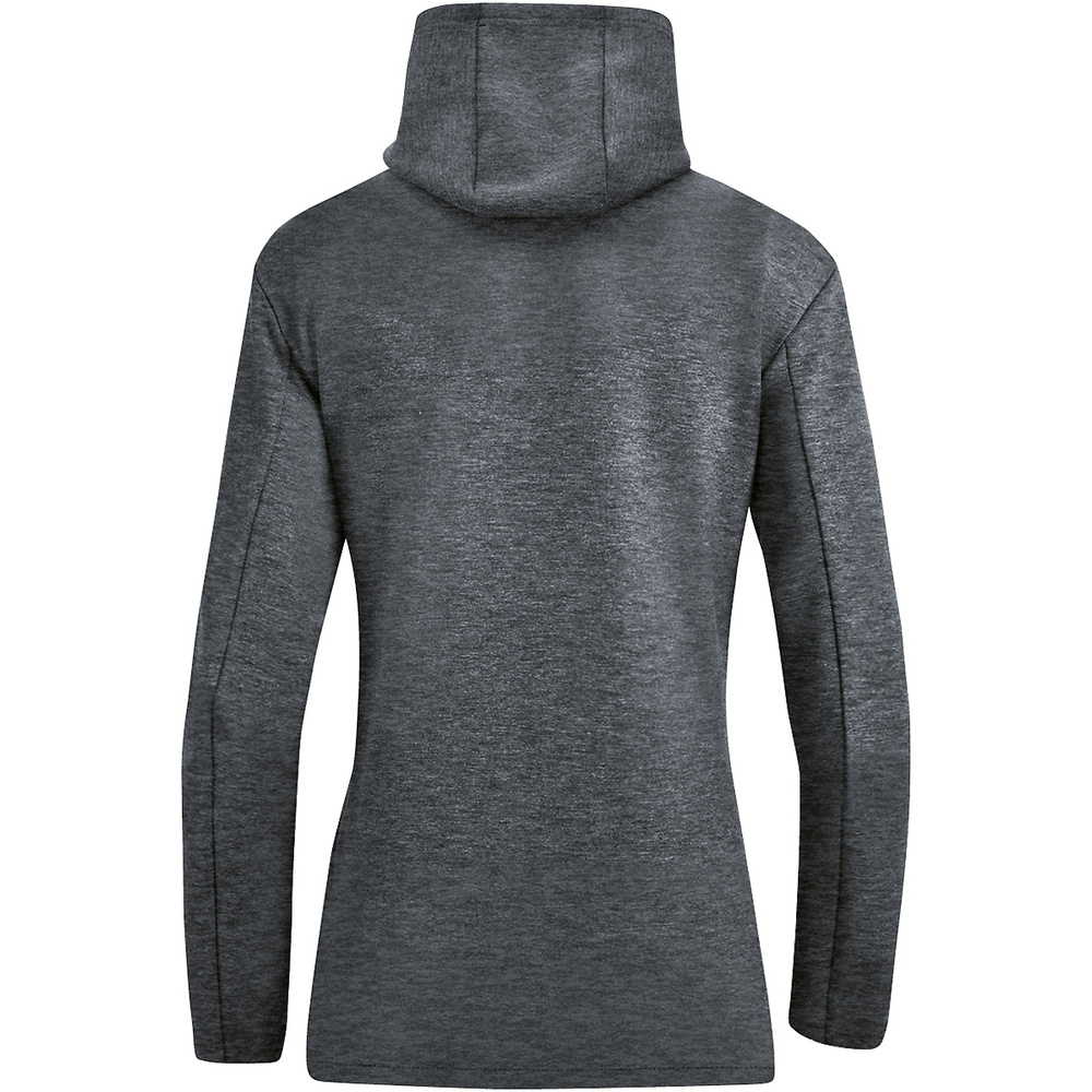 HOODED SWEATER JAKO PREMIUM BASICS, ANTHRACITE MELANGE WOMEN. 