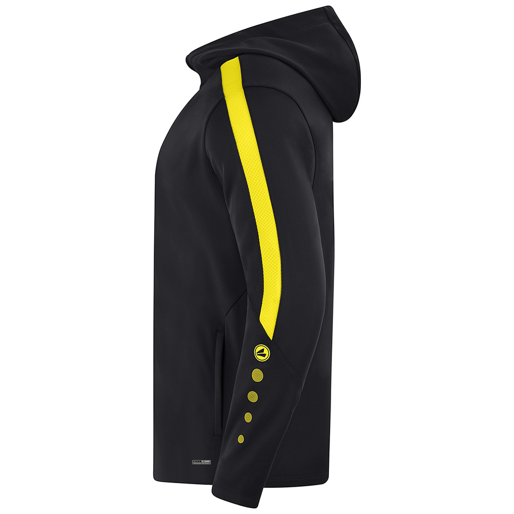 JAKO POWER HOODED JACKET, BLACK-CITRO-MEN. 