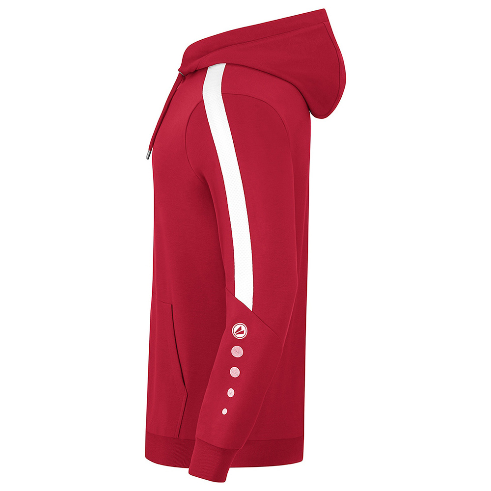 JAKO POWER HOODED JACKET, RED-WHITE WOMEN. 