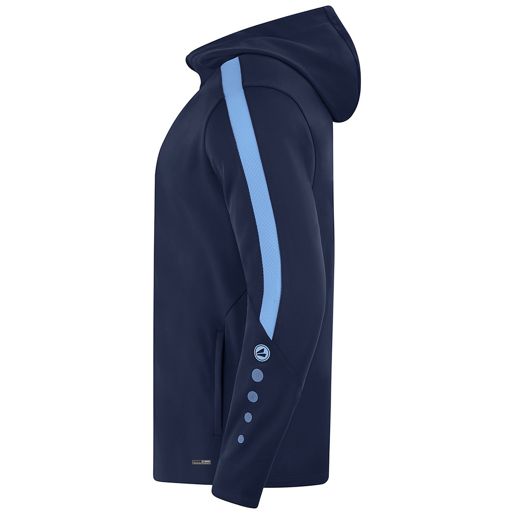 JAKO POWER HOODED JACKET, SEABLUE-SKY BLUE-KIDS. 