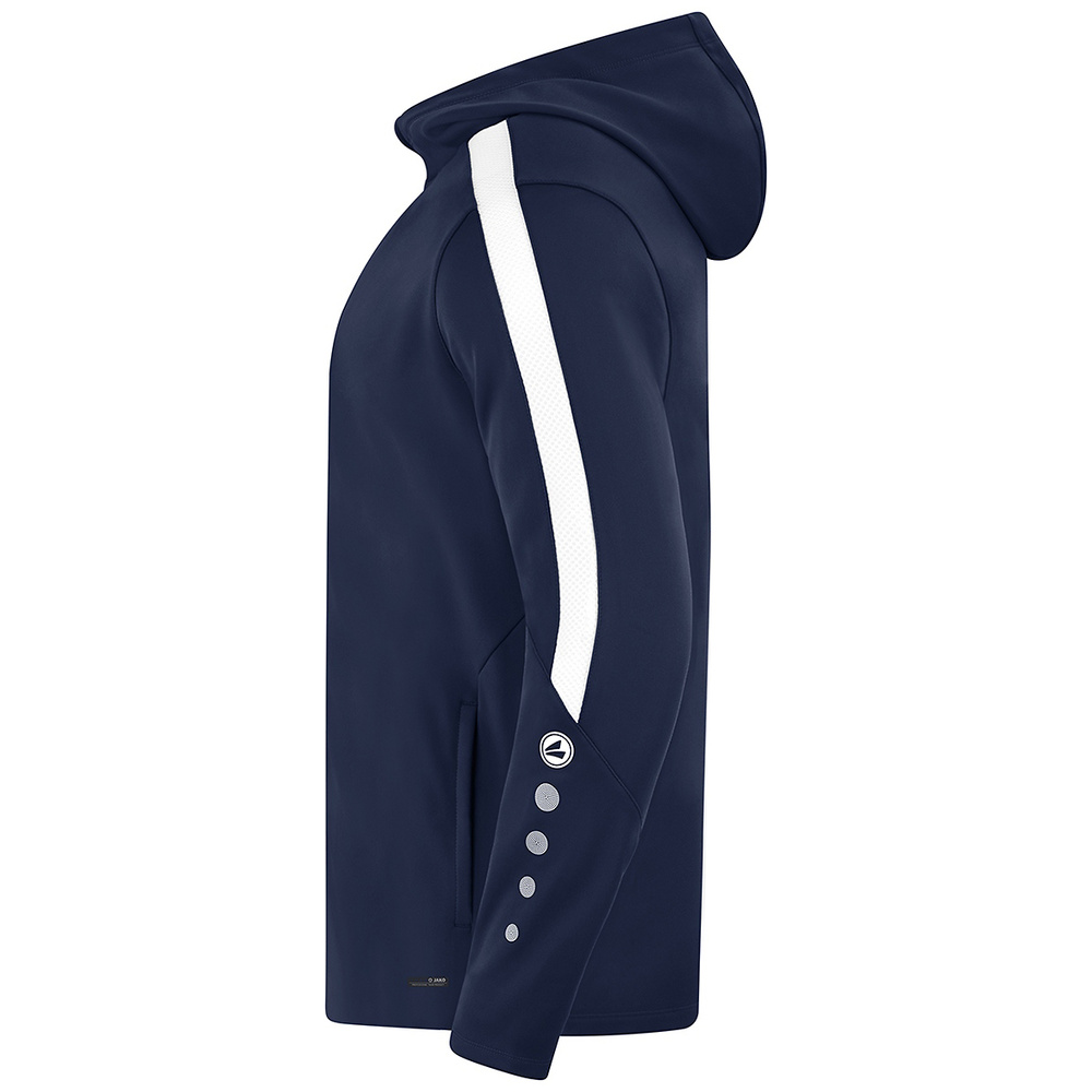 JAKO POWER HOODED JACKET, SEABLUE-WHITE-WOMEN. 