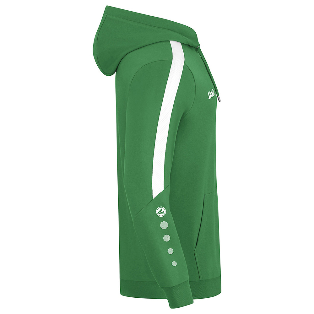 JAKO POWER HOODED JACKET, SPORT GREEN-WHITE KIDS. 