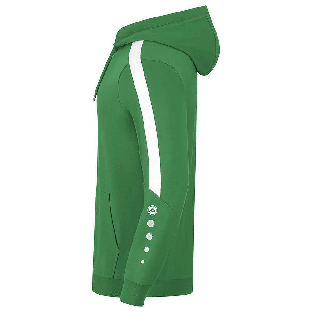 JAKO POWER HOODED JACKET, SPORT GREEN-WHITE WOMEN. 