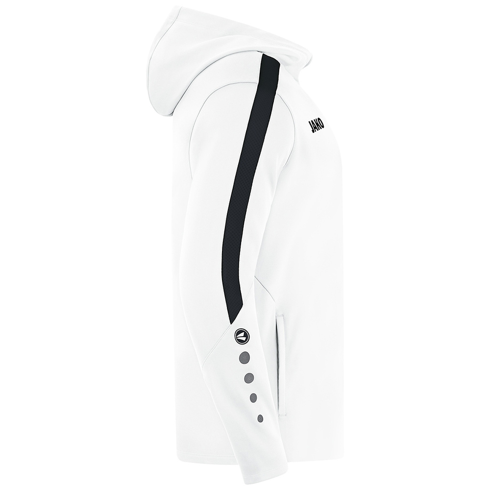 JAKO POWER HOODED JACKET, WHITE-BLACK-KIDS. 