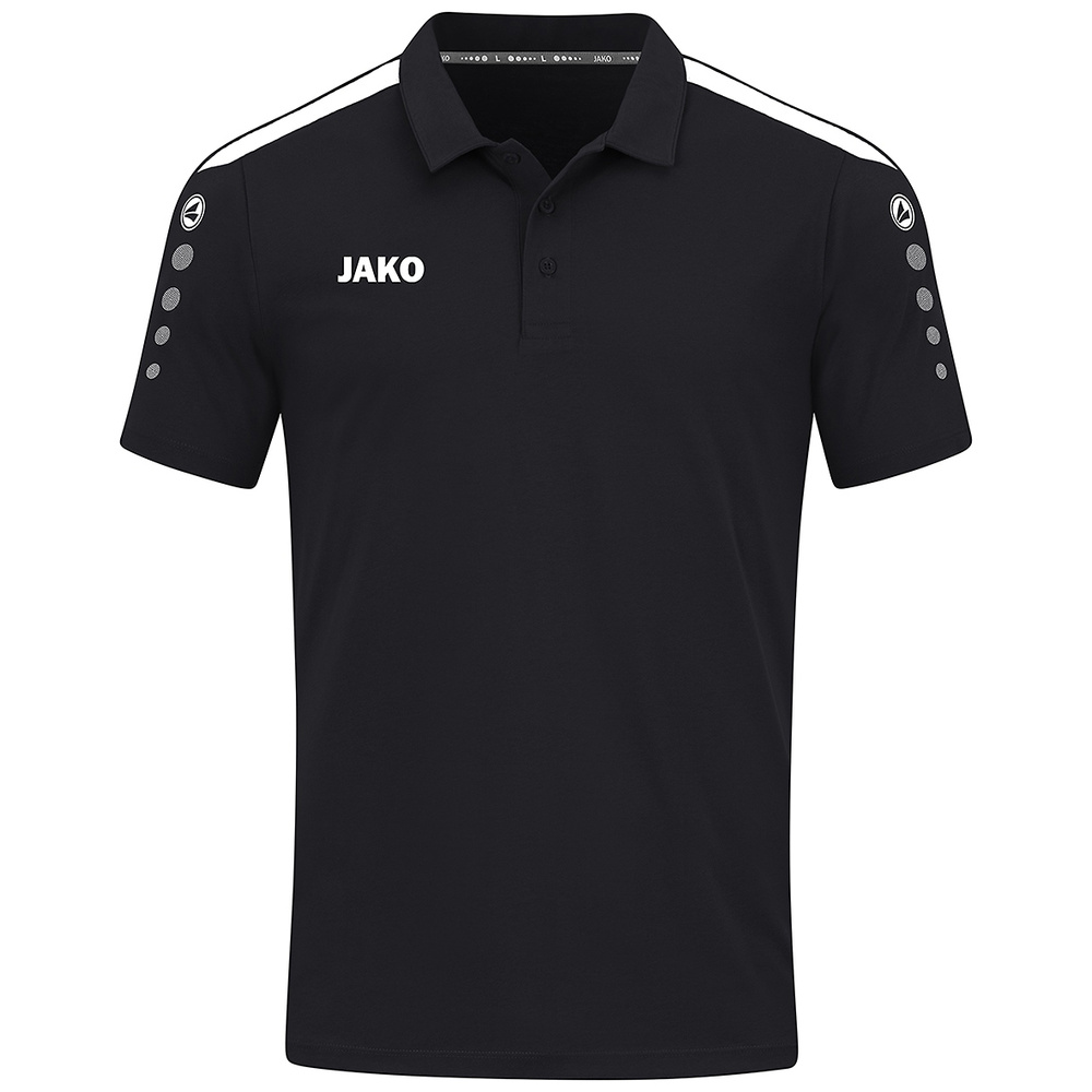 JAKO POWER POLO, BLACK-WHITE MEN. 