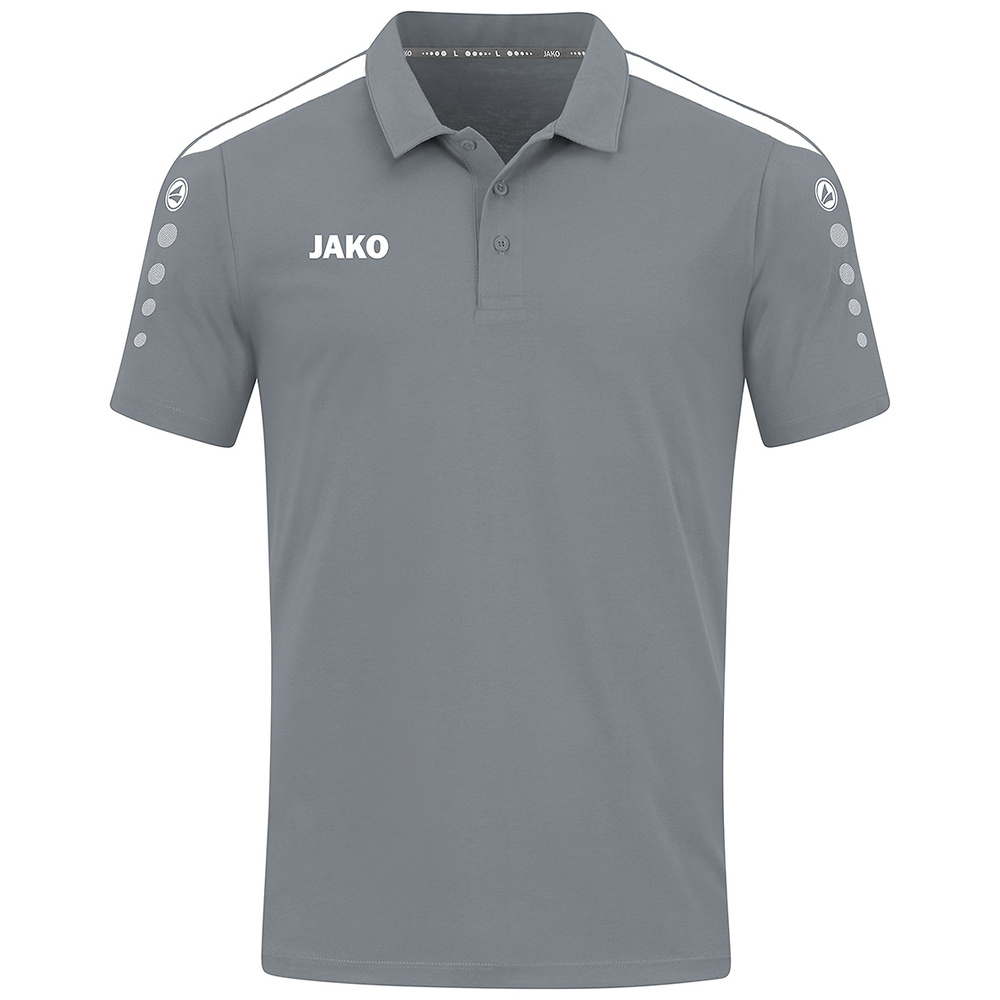 JAKO POWER POLO, STONE GREY-WHITE KIDS. 