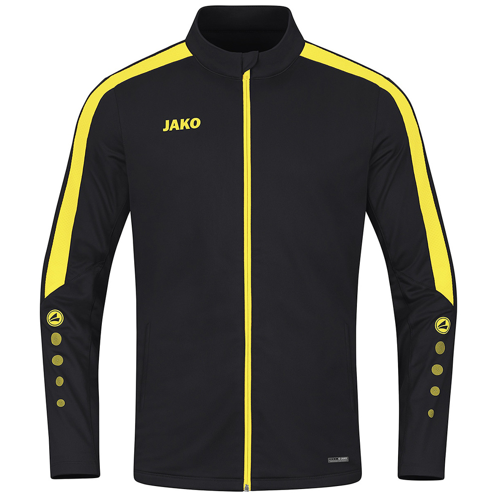 JAKO POWER POLYESTER JACKET, BLACK-CITRO KIDS. 