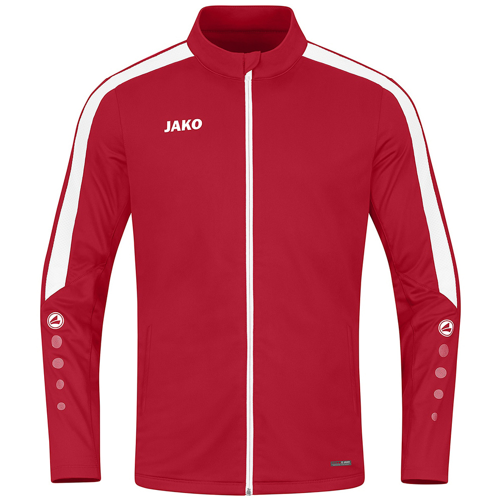 JAKO POWER POLYESTER JACKET, RED-WHITE KIDS. 