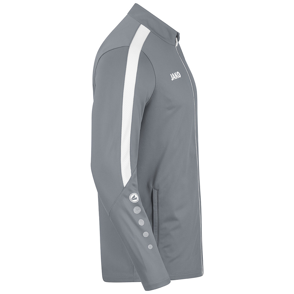 JAKO POWER POLYESTER JACKET, STONE GREY-WHITE KIDS. 