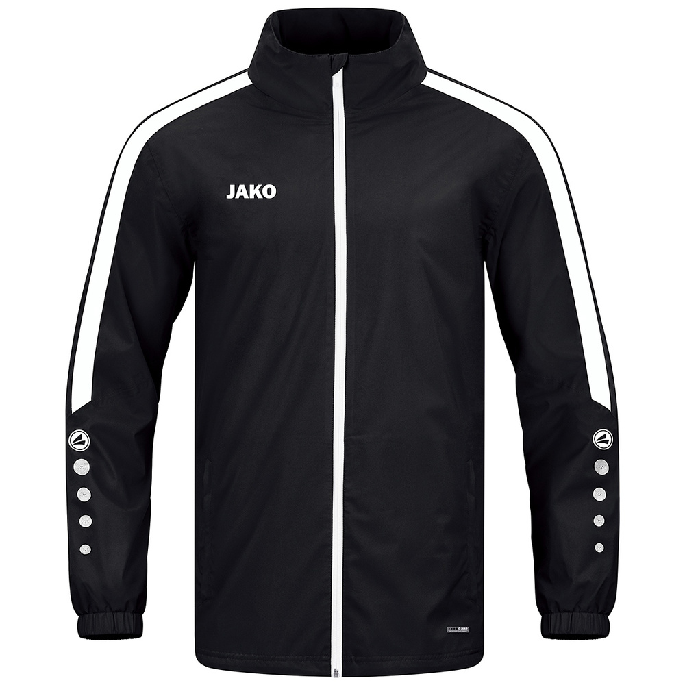 JAKO POWER RAIN JACKET, BLACK-WHITE KIDS. 