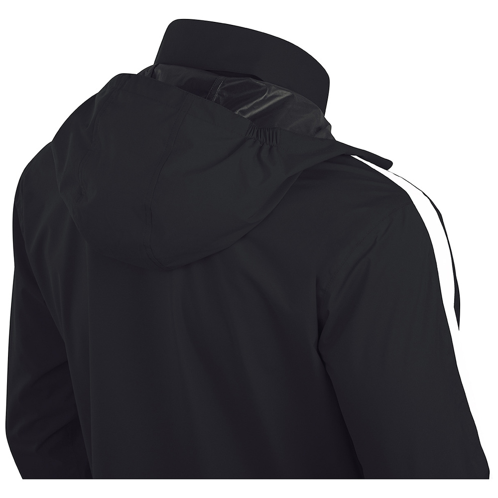 JAKO POWER RAIN JACKET, BLACK-WHITE UNISEX. 