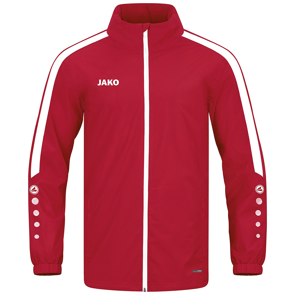 JAKO POWER RAIN JACKET, RED-WHITE UNISEX. 