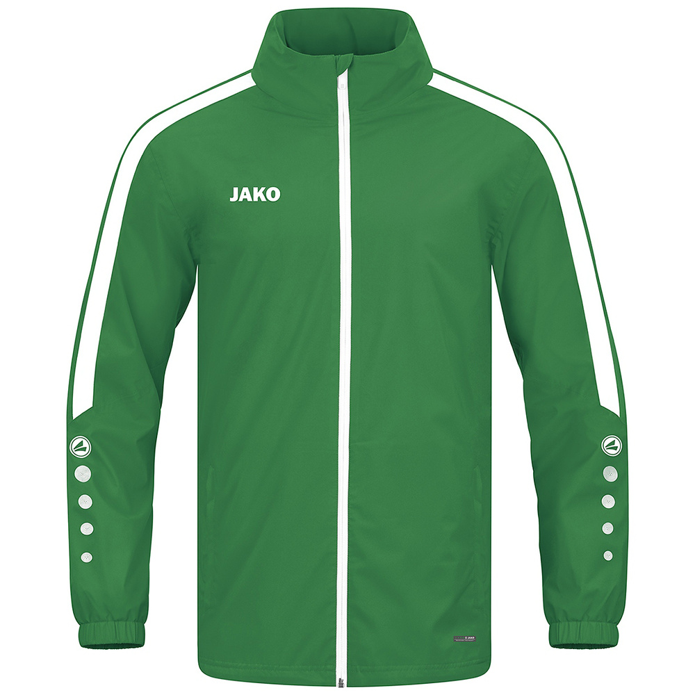 JAKO POWER RAIN JACKET, SPORT GREEN-WHITE UNISEX. 