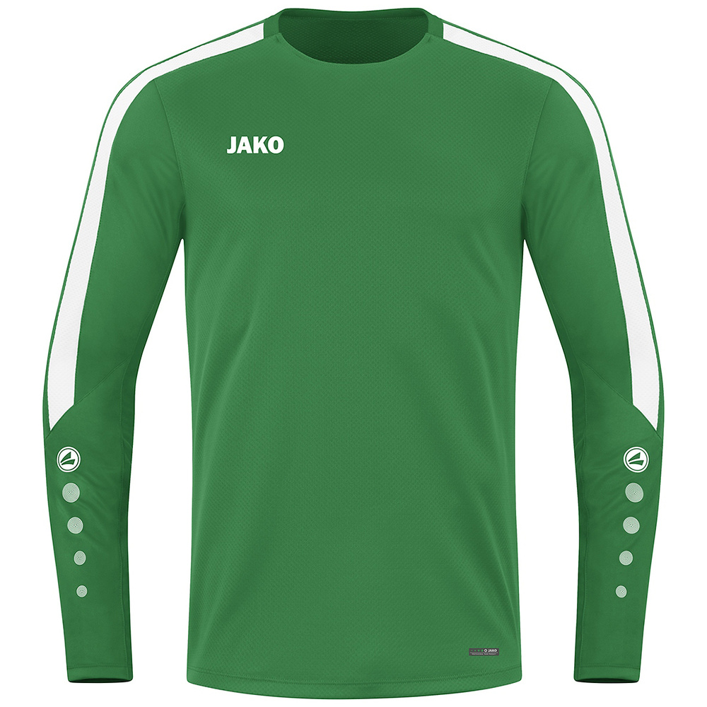 JAKO POWER SWEATER, SPORT GREEN-WHITE UNISEX. 