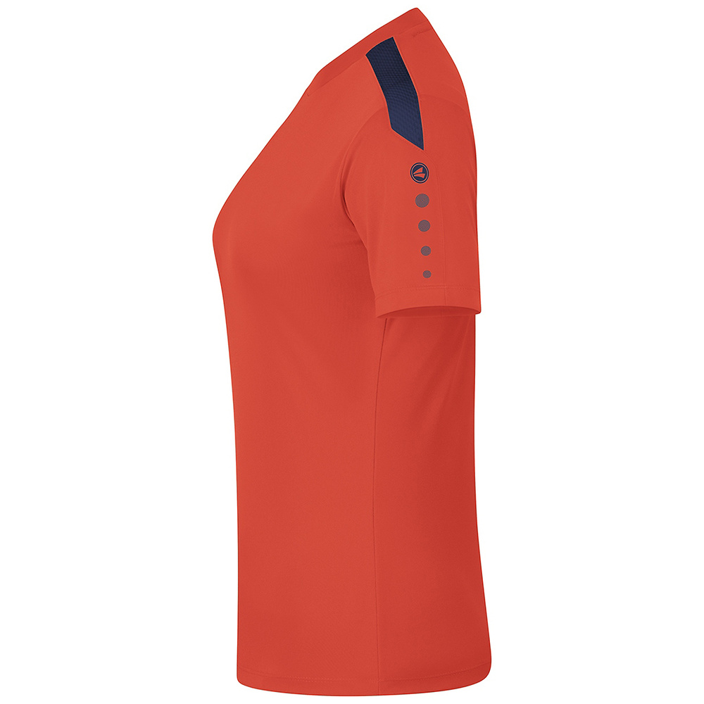 JAKO POWER T-SHIRT SHORT SLEEVE, FLAME-SEABLUE WOMEN. 