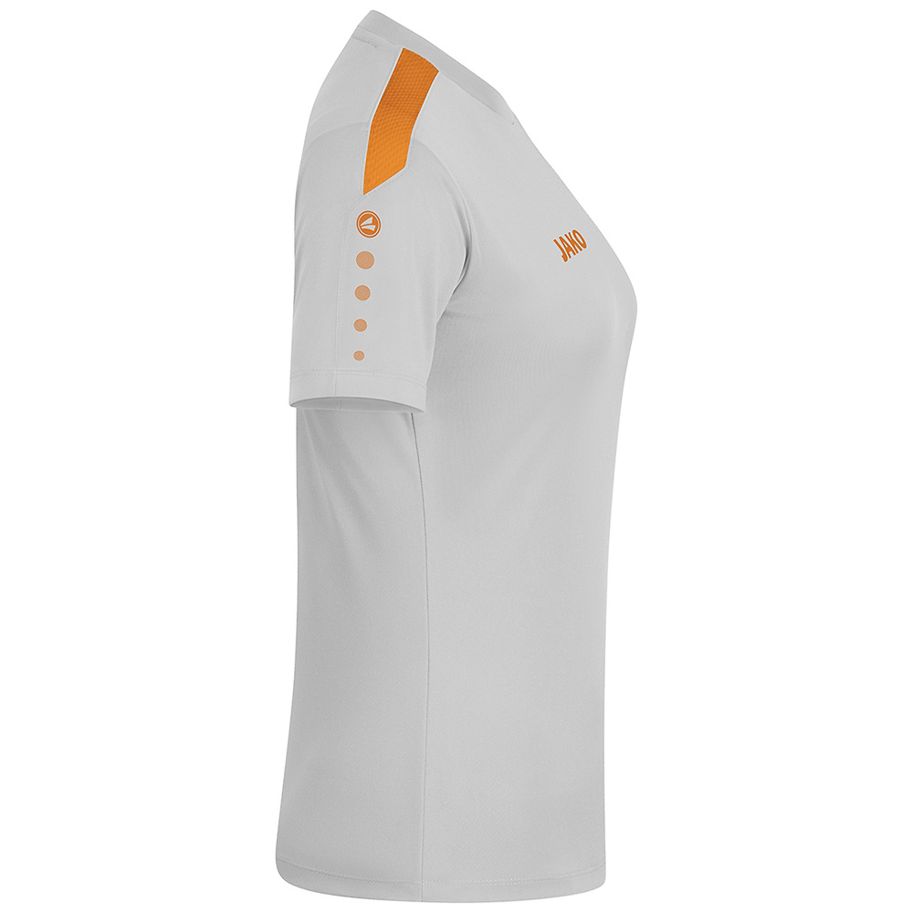 JAKO POWER T-SHIRT SHORT SLEEVE, SOFT GREY-NEON ORANGE WOMEN. 