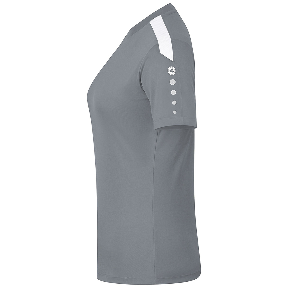 JAKO POWER T-SHIRT SHORT SLEEVE, STONE GREY-WHITE WOMEN. 