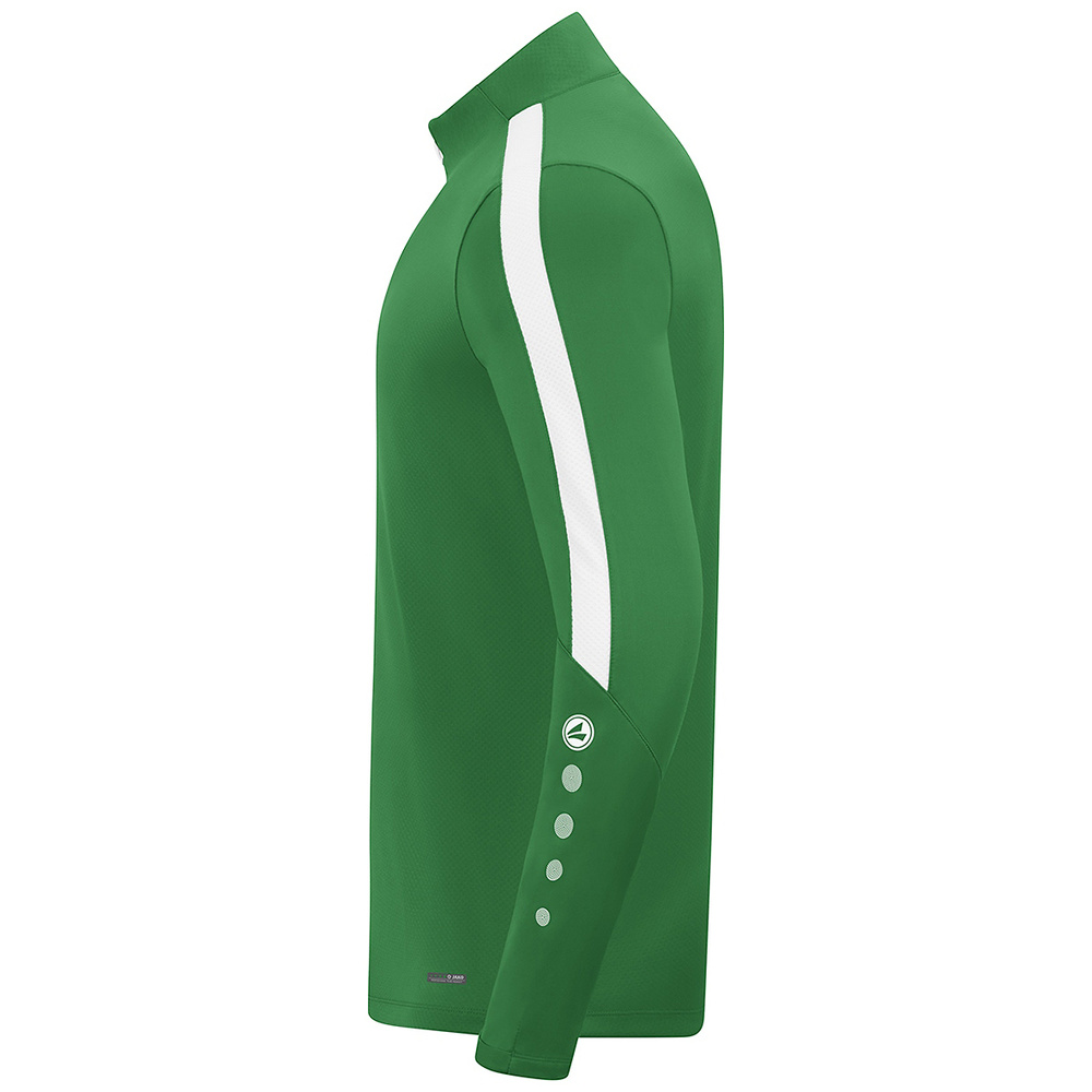 JAKO POWER ZIP TOP, SPORT GREEN-WHITE UNISEX. 