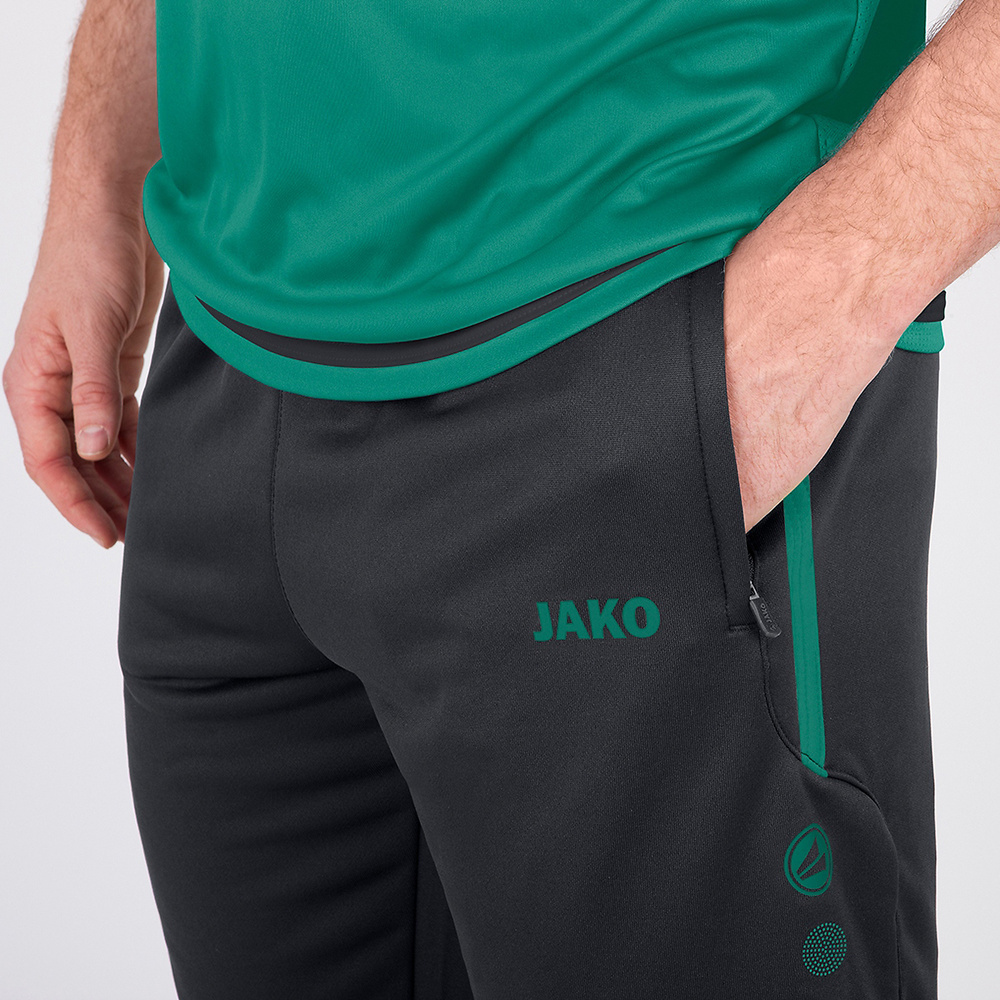 JAKO TRAINING TROUSERS ACTIVE ANTHRACITE-TURQUOISE MEN. 